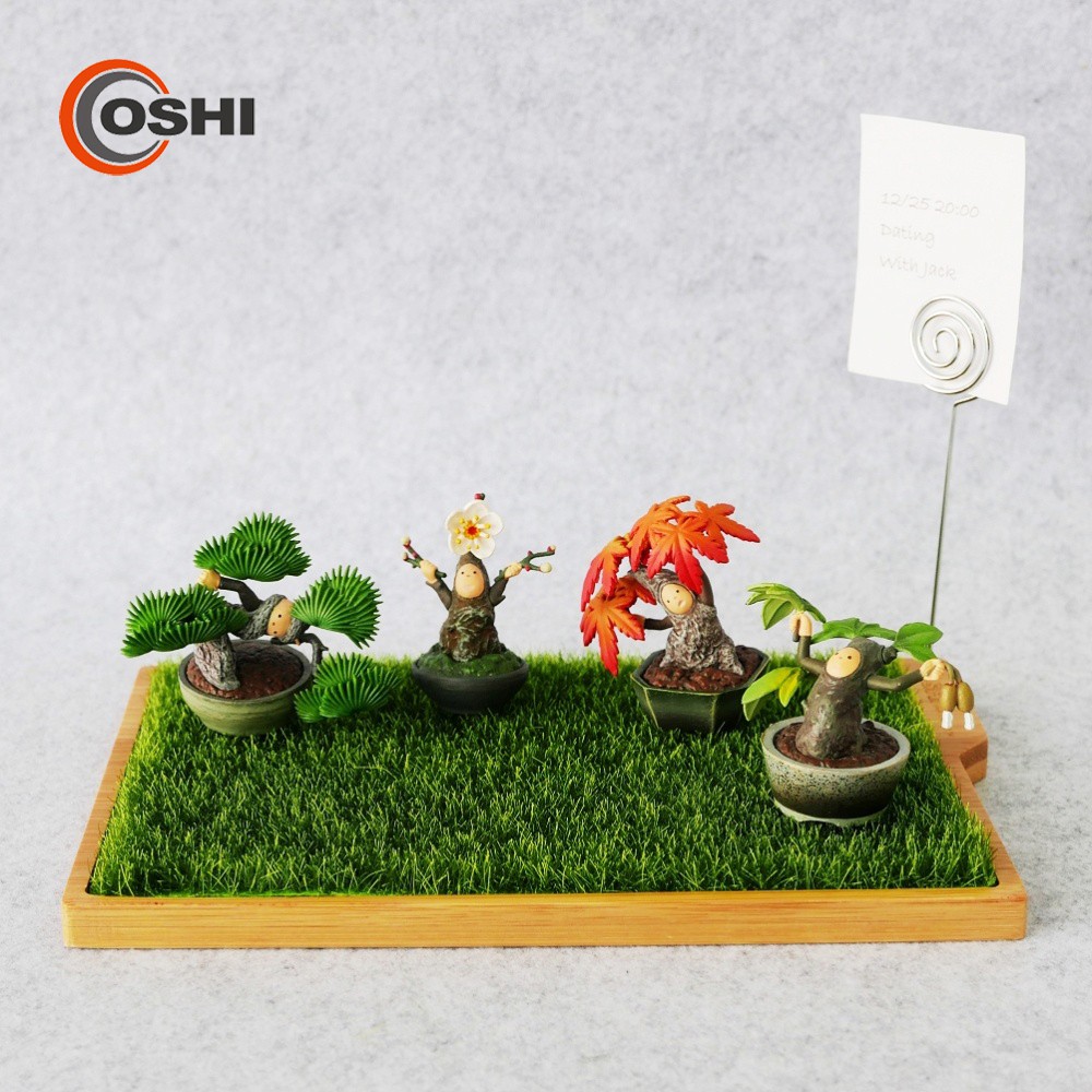 【OSHI歐士】綠化紓壓 青草置物擺飾盤-竹木(附留言夾) 公仔展示盤飾品收納婚禮小物 歐士輕草地置物盤, , large