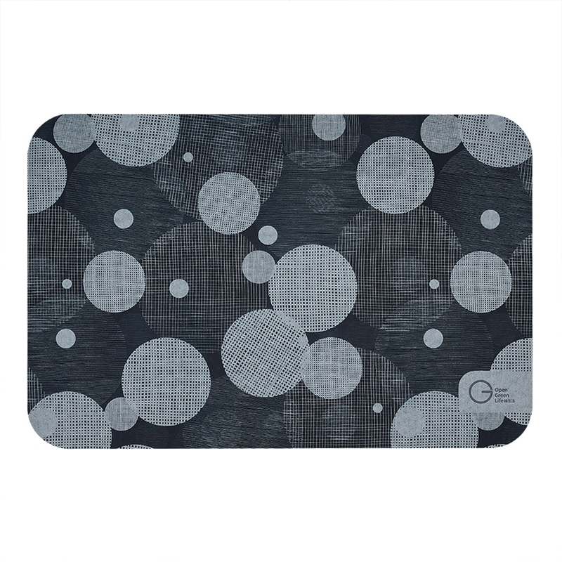 【Monster】Thick Soft Diatomaceous Earth Absorbent Mat &ndash; Circle Flow (60x40cm) &ndash; Slate Blue, , large