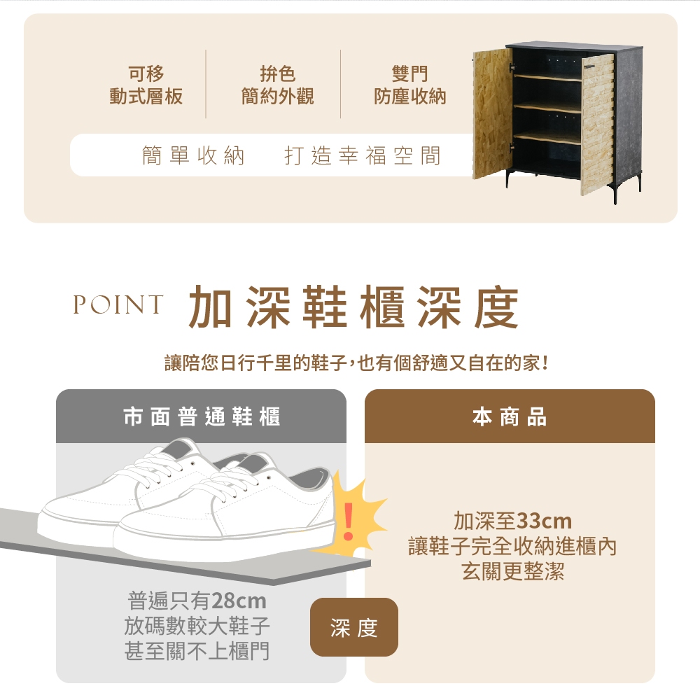 雙門大鞋櫃 鞋櫃 收納櫃 展示櫃 置物櫃 層櫃 玄關櫃 雙門鞋櫃 木製鞋櫃 透氣鞋櫃 SC233, 黑/原木色, large