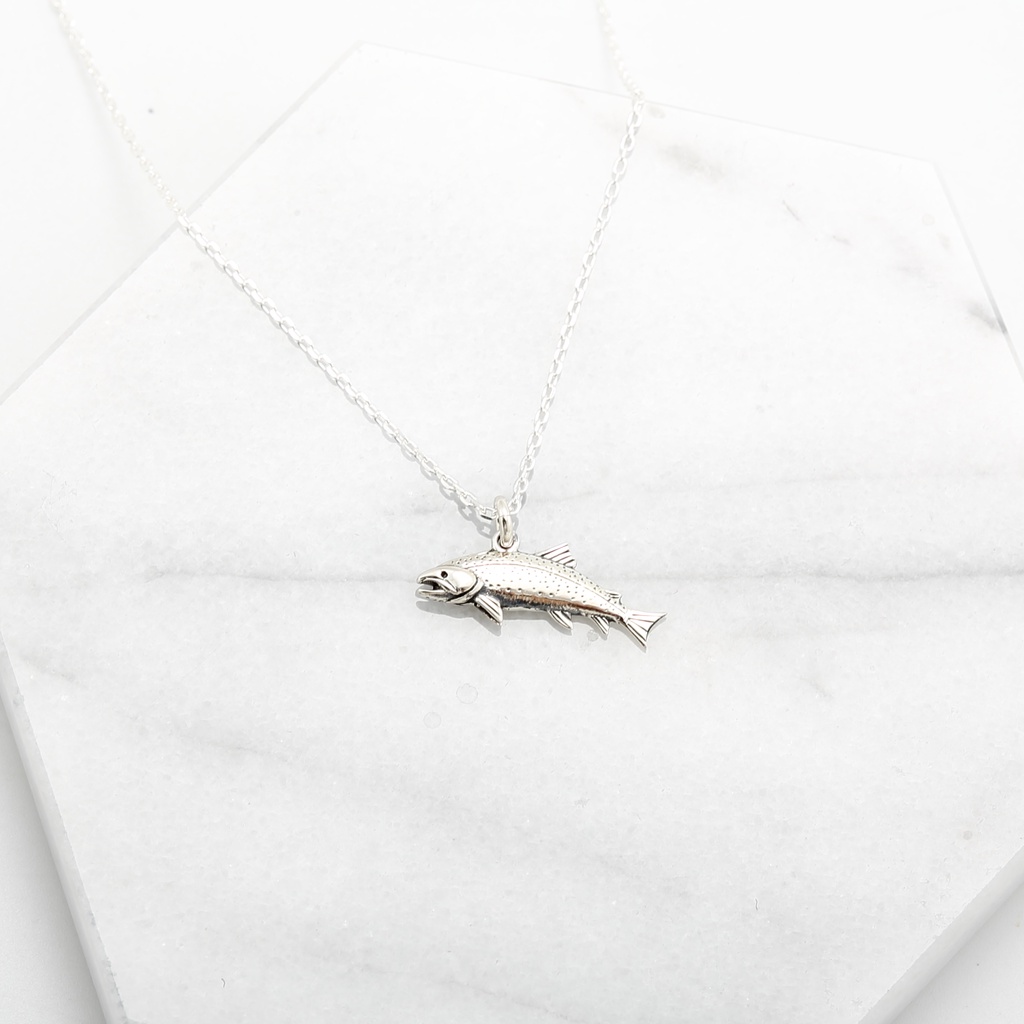 【Angel & Me】Cute Salmon s925 sterling silver necklace graduation gift, , large