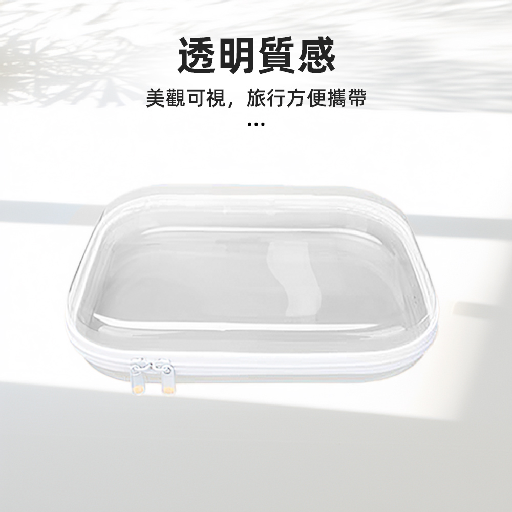 【上手家居】透明硬殼收納包 中(透明包/化妝包/防水袋/旅行包/拉鍊袋/旅行洗漱包/分類收納盒), , large