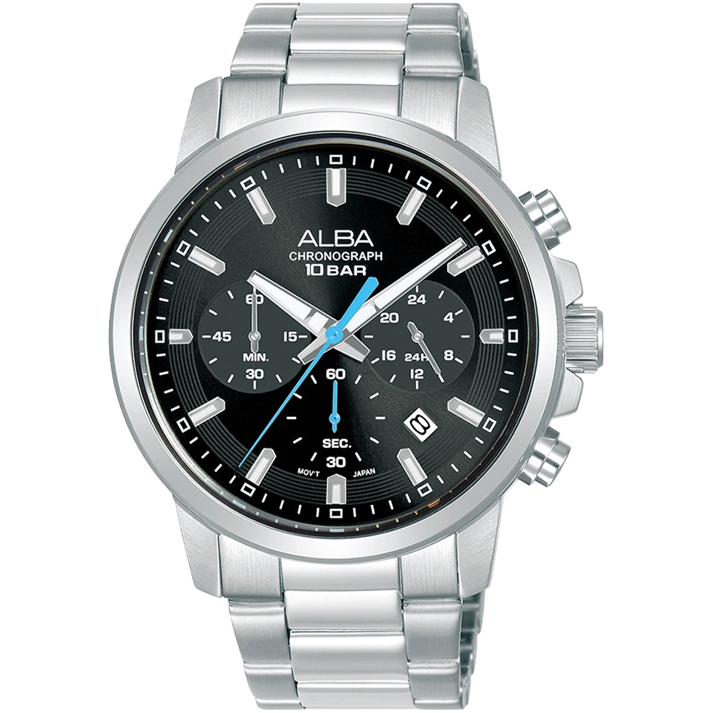 ALBA 雅柏 ACTIVE 三眼計時手錶-42mm AT3J57X1/VD53-X399D, , large