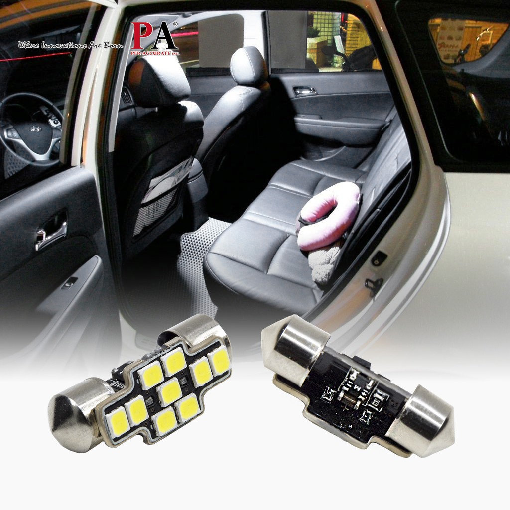 【PA LED】黑武士 雙尖 28MM 31MM LED 室內燈 車牌燈 車廂燈 實測360流明 高亮度 10倍提升, , large