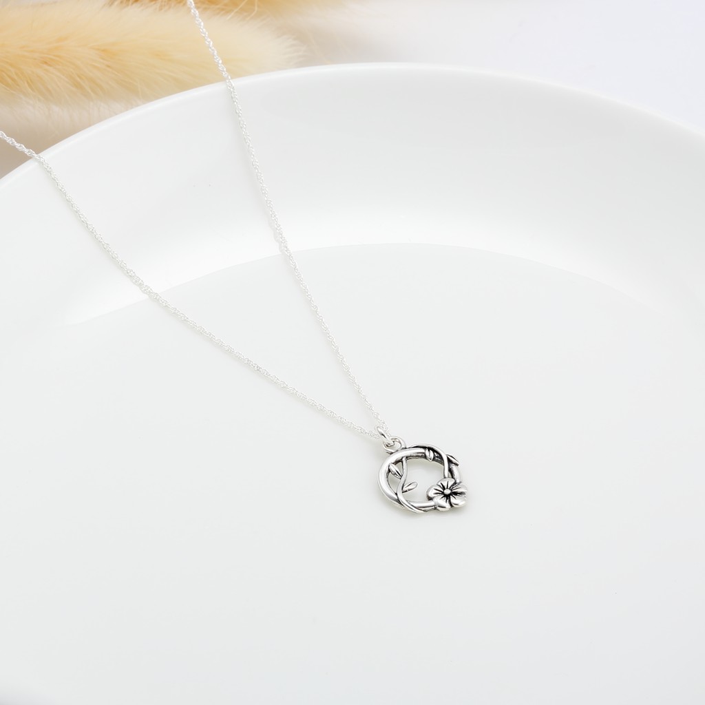 【Angel & Me】Sakura leaf vine s925 sterling silver necklace Birthday gift, , large
