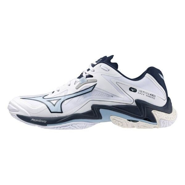 Mizuno Wave Lightning Z8 男 排球鞋 訓練 包覆 止滑 緩震 白 深藍 [V1GA240053], , large