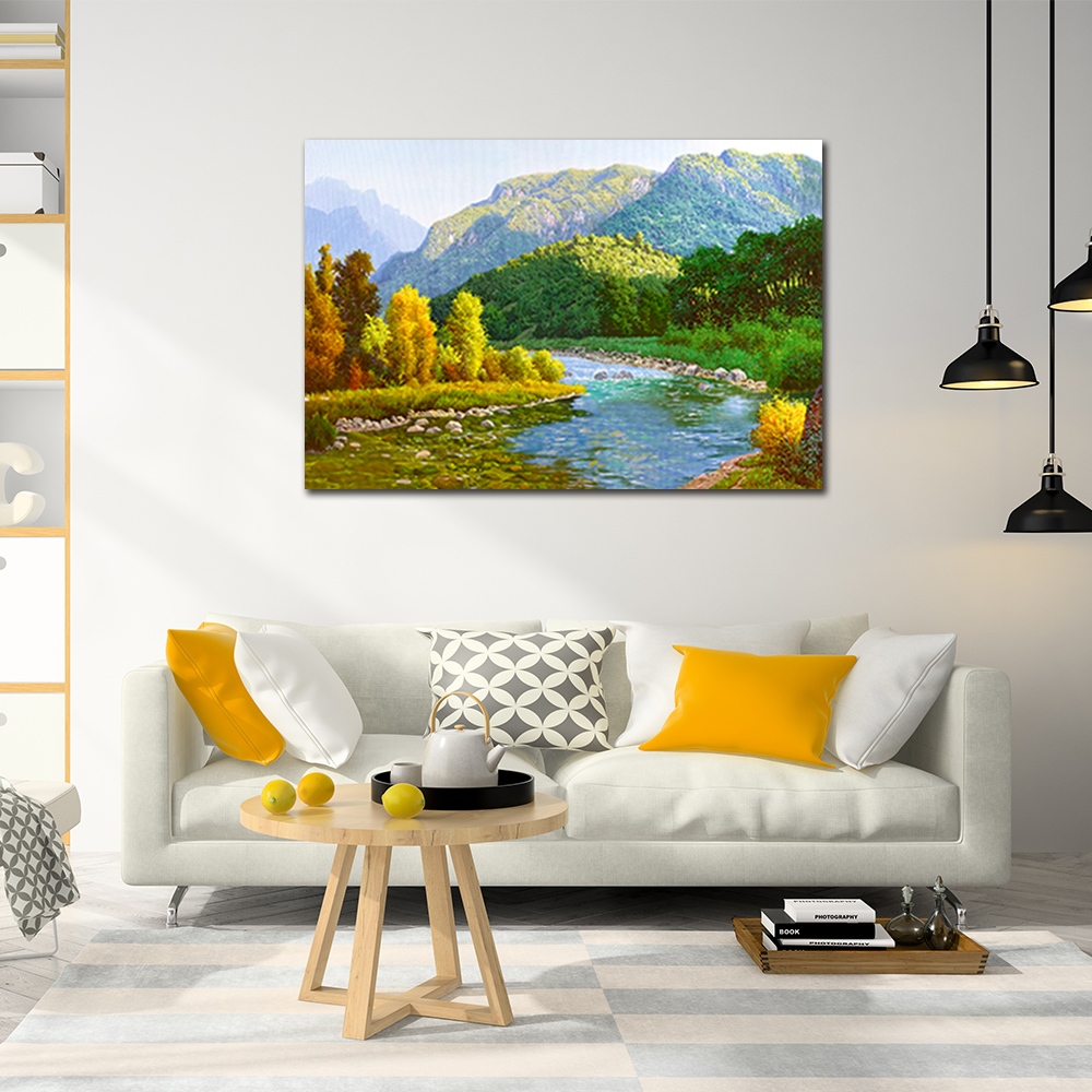 【御畫房】春水長流 國家一級畫師手繪油畫60&times;90cm(VF-81), , large