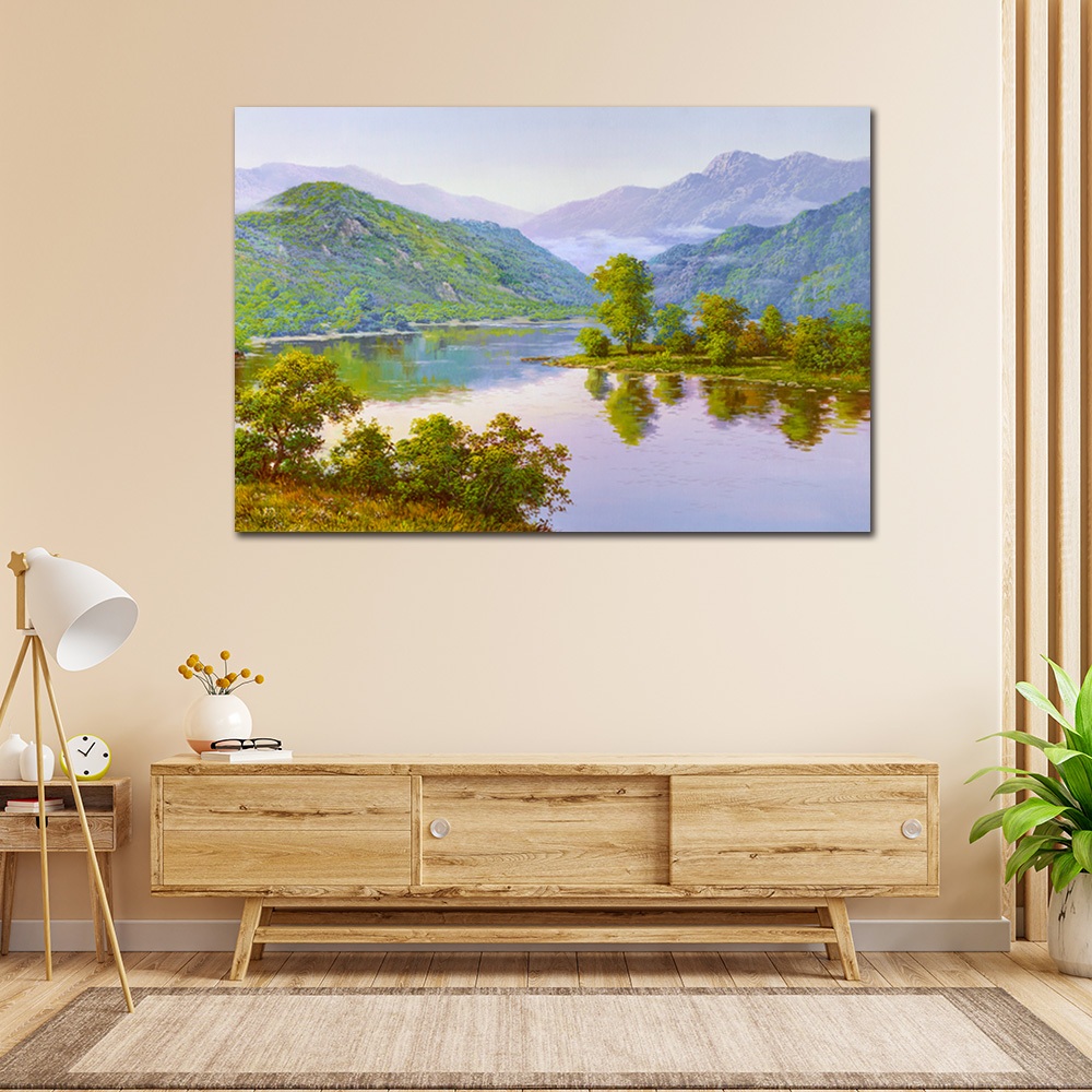 【御畫房】山青水秀 國家一級畫師手繪油畫60&times;90cm(VF-80), , large