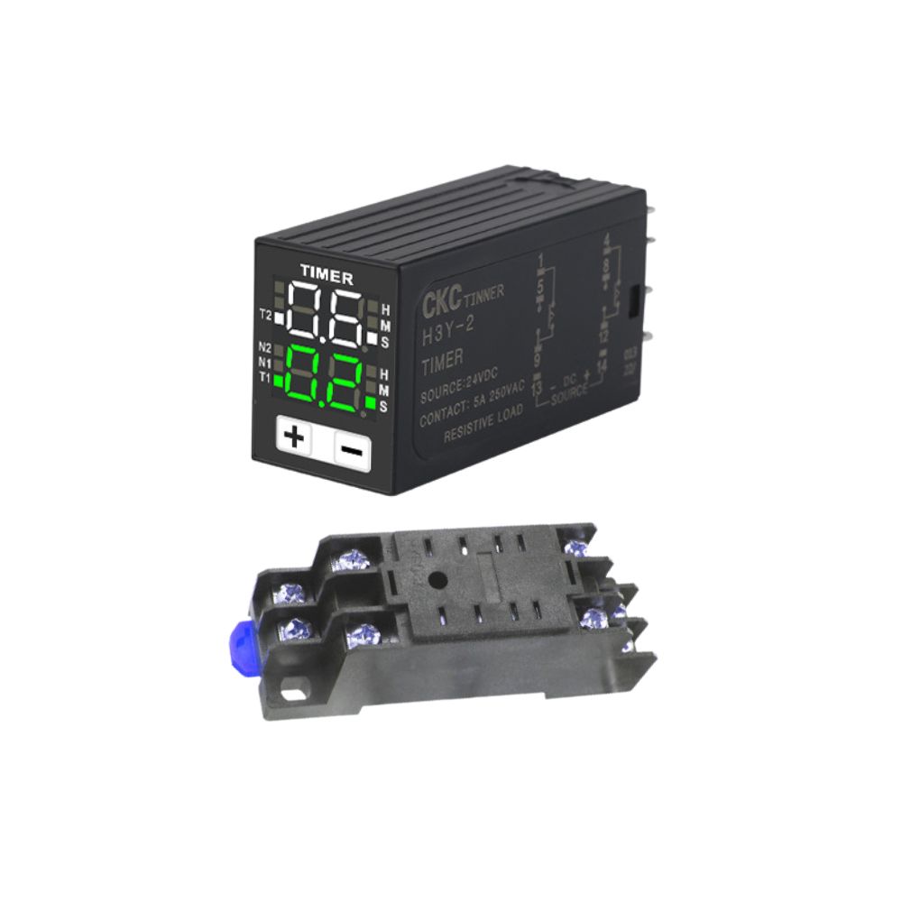 時間繼電器DC12V【雙顯/帶座】, , large