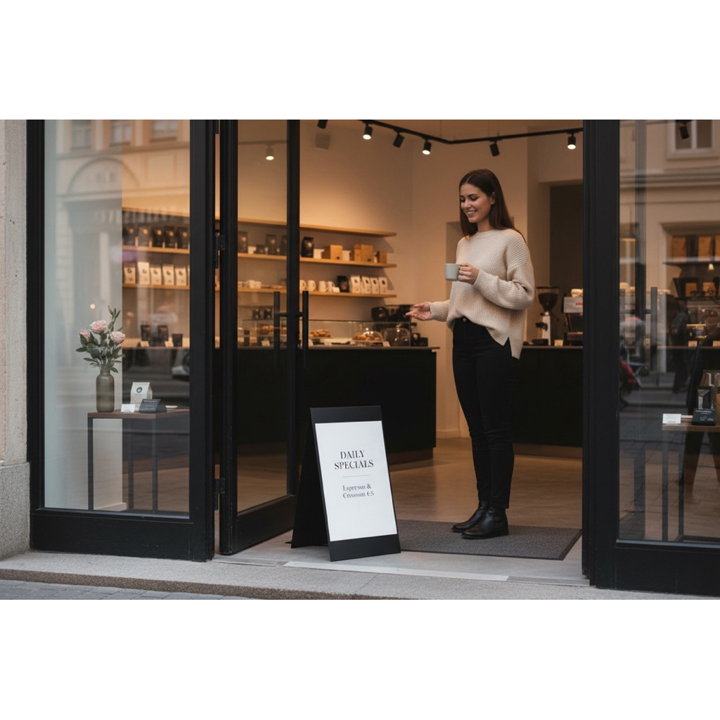 【 SHAONIANNA.TW 】金屬立牌 店門口展示架｜戶外立式招牌｜北歐工業風高質感展示牌｜咖啡廳／餐廳／商店專用, , large