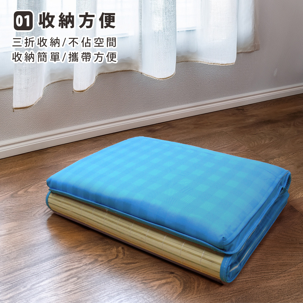 Classic plaid bamboo single breathable mattress, , large
