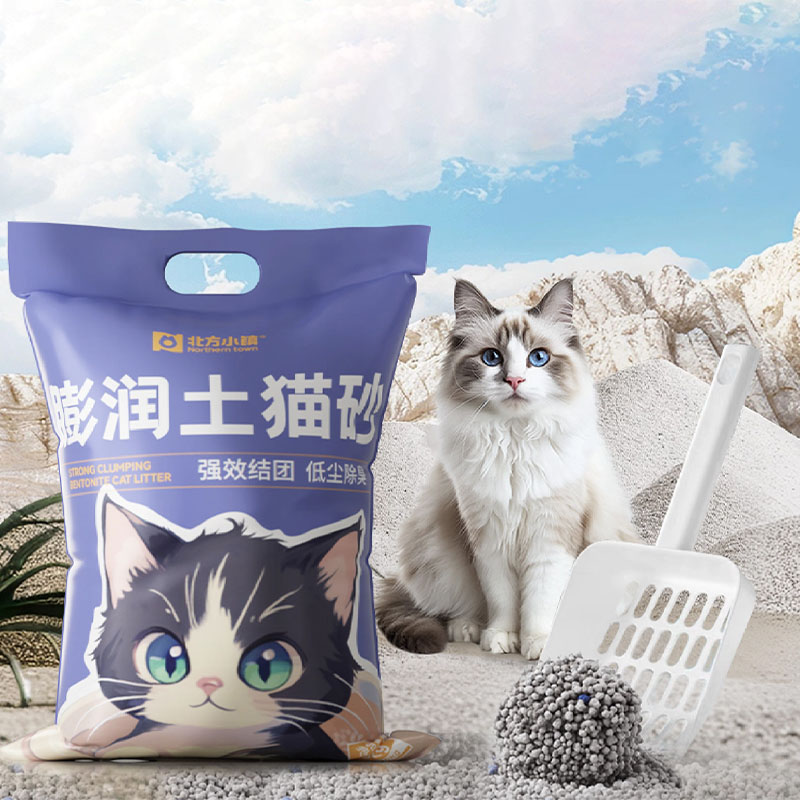 [北方小鎮] 膨潤土貓砂 5kg*2｜大顆低粉塵快速結團除臭礦砂（幼貓安全礦砂、大顆不粘爪貓砂）, , large