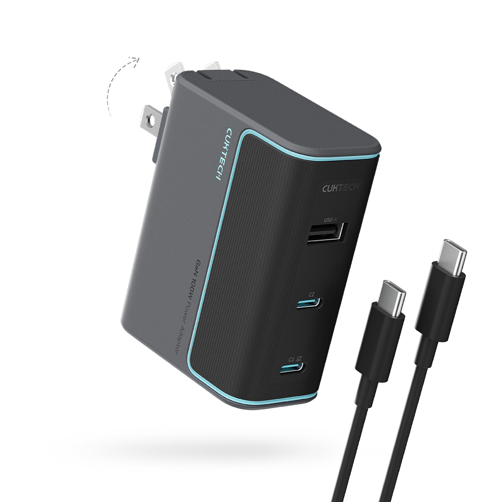 CUKTECH 酷態科 100W GaN 10號氮化鎵 充電器 2C1A PD快充 筆電 手機 (AD1003US) - 灰色, , large