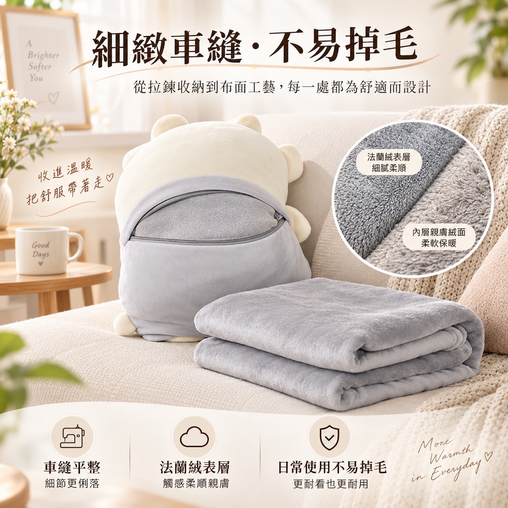 兩用抱枕毯【7款可選】 抱枕+薄被 100*170 兩用抱枕 冷氣毯 二合一 彈力超柔 熊 獅子 老虎 牛 恐龍 鱷魚 獨角獸, , large