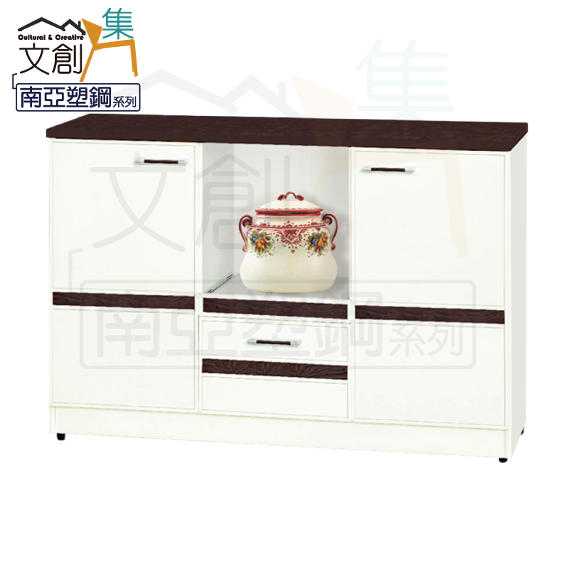 【文創集】寶莉 環保4.1尺南亞塑鋼單抽二門餐櫃/收納櫃(客約商品), , large