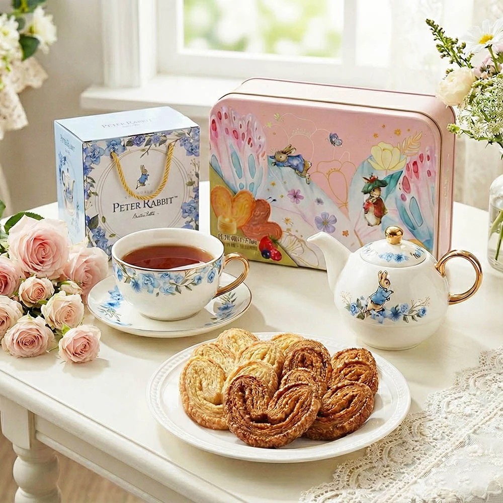 世豐】【Peter Rabbit 比得兔】比得兔奶油蝴蝶酥禮盒 年節禮盒 喜餅禮盒 手工餅乾禮盒 伴手禮 奶油蝴蝶酥禮盒 蝴蝶酥, , large