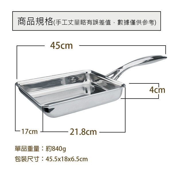 PERFECT 理想牌 日式316不鏽鋼七層複合金玉子燒17cm無蓋IH-Leidea樂德兒, , large