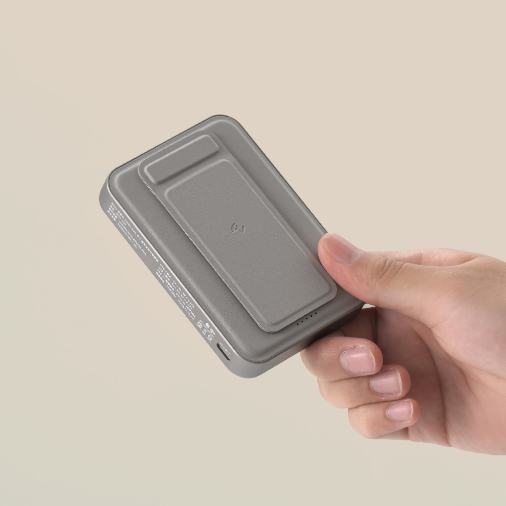 [萬摩科技]Allite LITE 超薄充 10000 mAh Qi2 磁吸支架行動電源（ 產品標示 Wh，可帶上飛機 ）, , large