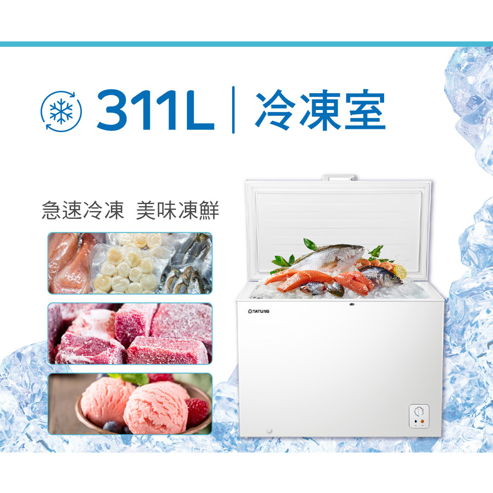TATUNG 大同 311公升 臥式冷凍箱 TR-313FR, , large