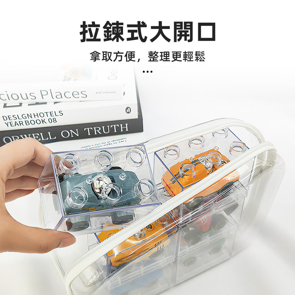 【上手家居】透明硬殼收納包 中(透明包/化妝包/防水袋/旅行包/拉鍊袋/旅行洗漱包/分類收納盒), , large