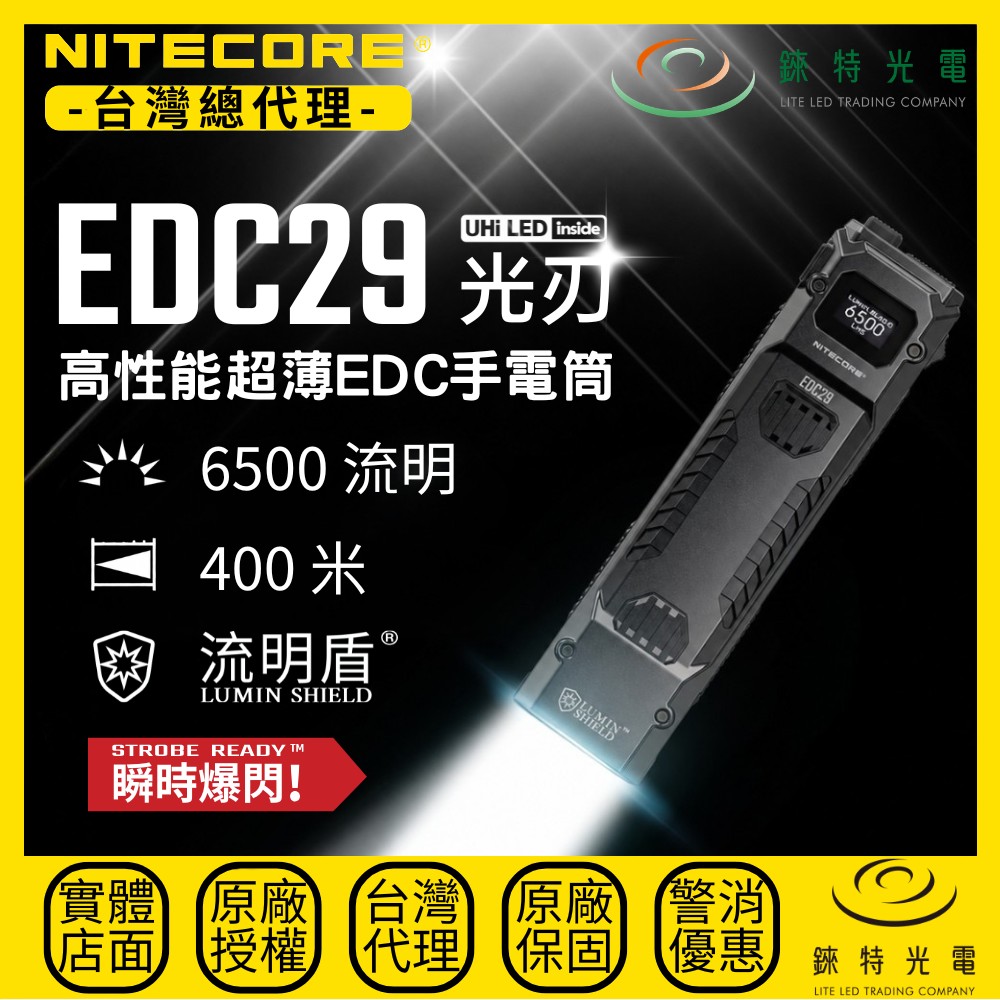 【錸特光電】NITECORE EDC29 高性能超薄EDC手電筒, , large