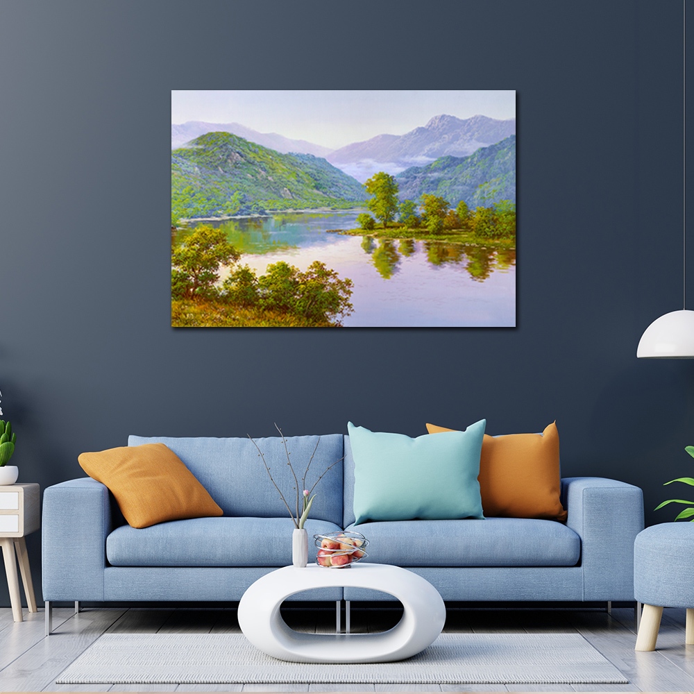 【御畫房】山青水秀 國家一級畫師手繪油畫60&times;90cm(VF-80), , large