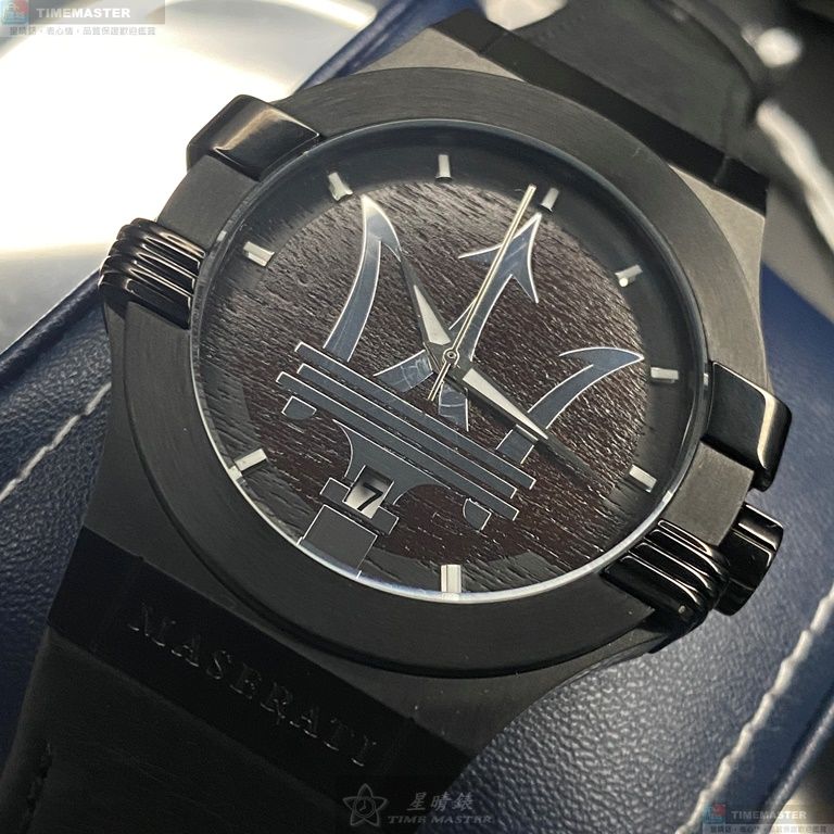 [星晴錶業]MASERATI手錶,42mm,R8851108026深咖啡錶面黑錶殼深黑色真皮皮革錶帶款, , large