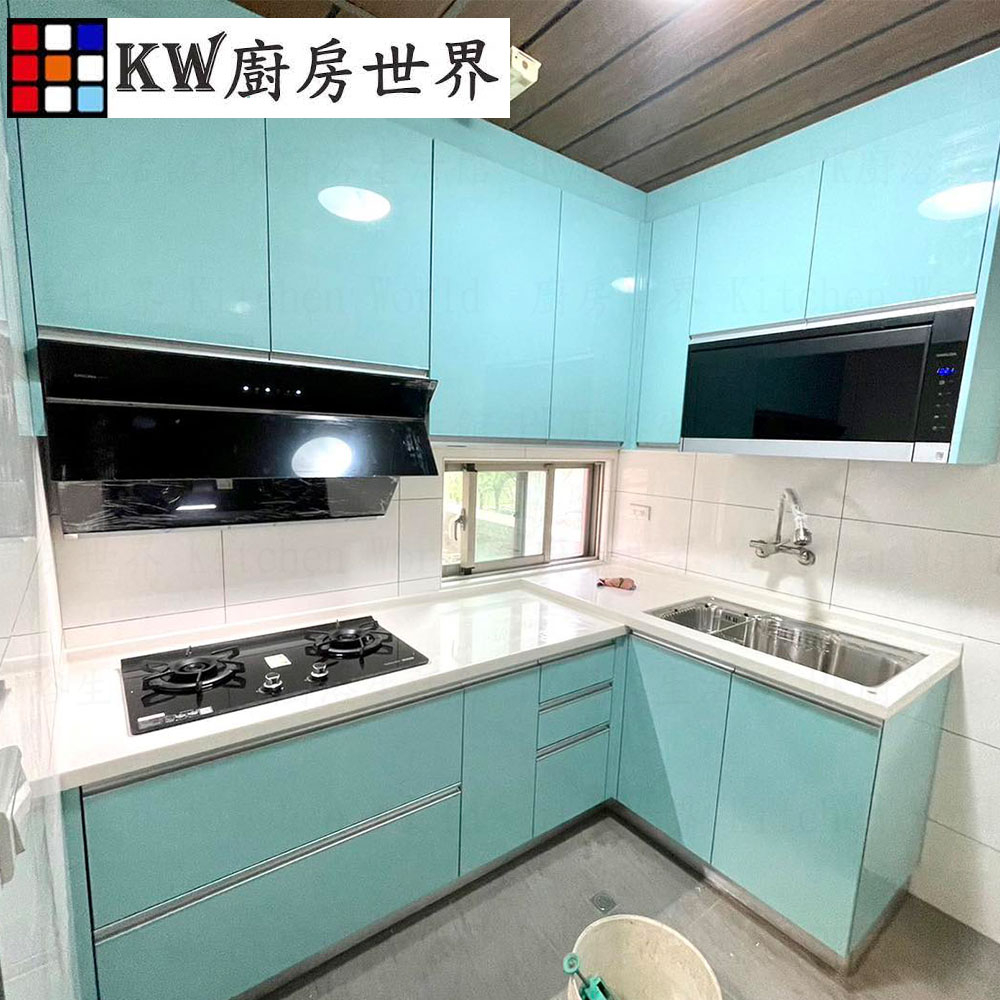 【KW廚房世界】系統廚具 廚房設計 客製化 廚櫃 流理台工廠直營 L字型流理台 木紋系列流理台 近吸排油機, , large