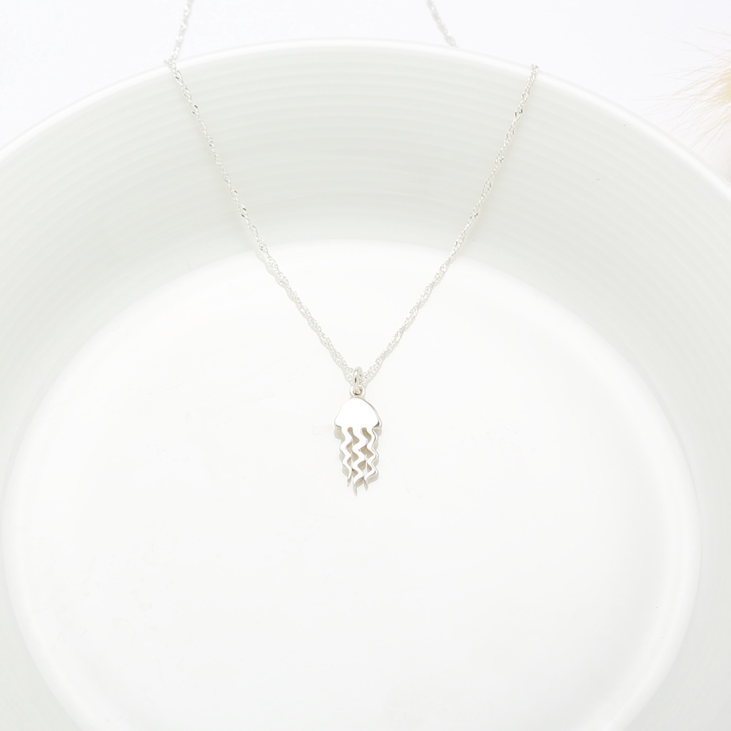 【Angel & Me】Jellyfish s925 sterling silver necklace Birthday Valentine Day gift, , large