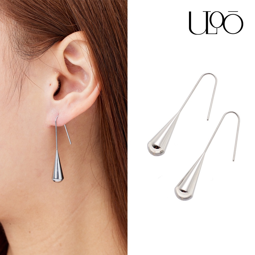 ULOO Glimmer 古典優雅垂墜耳環-銀色 UE1001220, , large