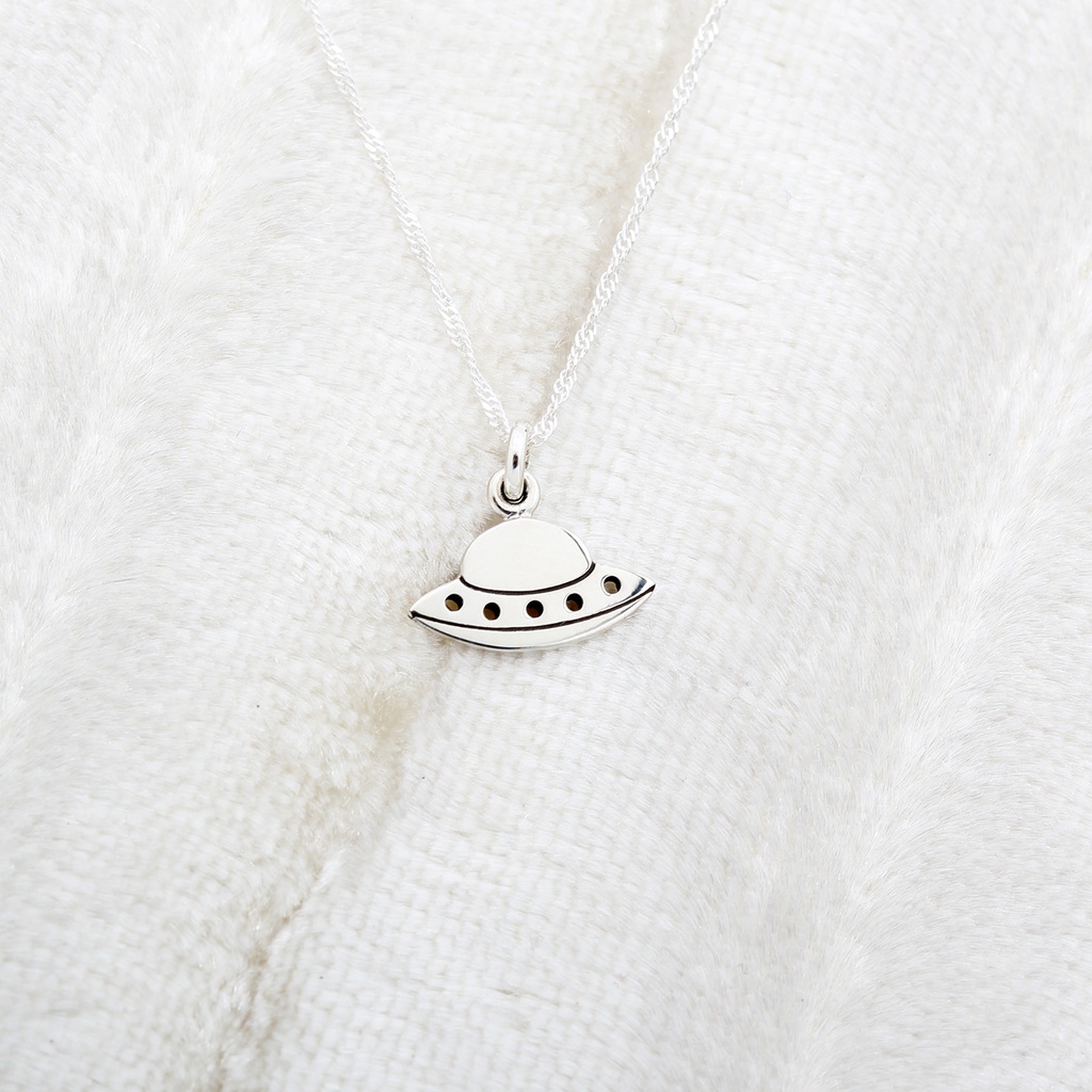 【Angel & Me】Alien UFO Flying Saucer s925 sterling silver necklace Birthday gift, , large