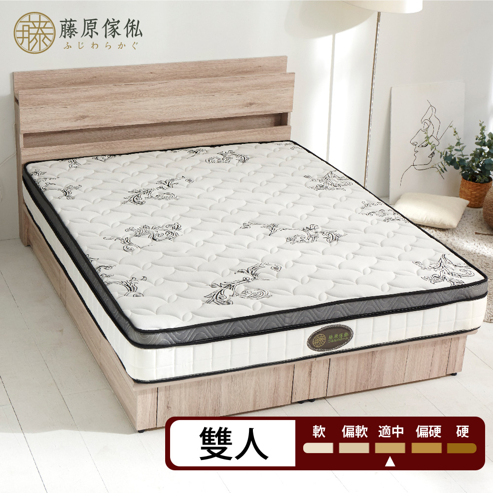台灣製【藤原傢俬】竹炭紗防螨抗菌蜂巢式獨立筒床墊3H-4-軟硬適中, , large