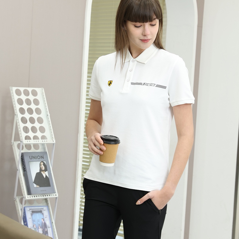 【FALALI】Short-sleeved cooling polo shirt - Women's (white) , , large