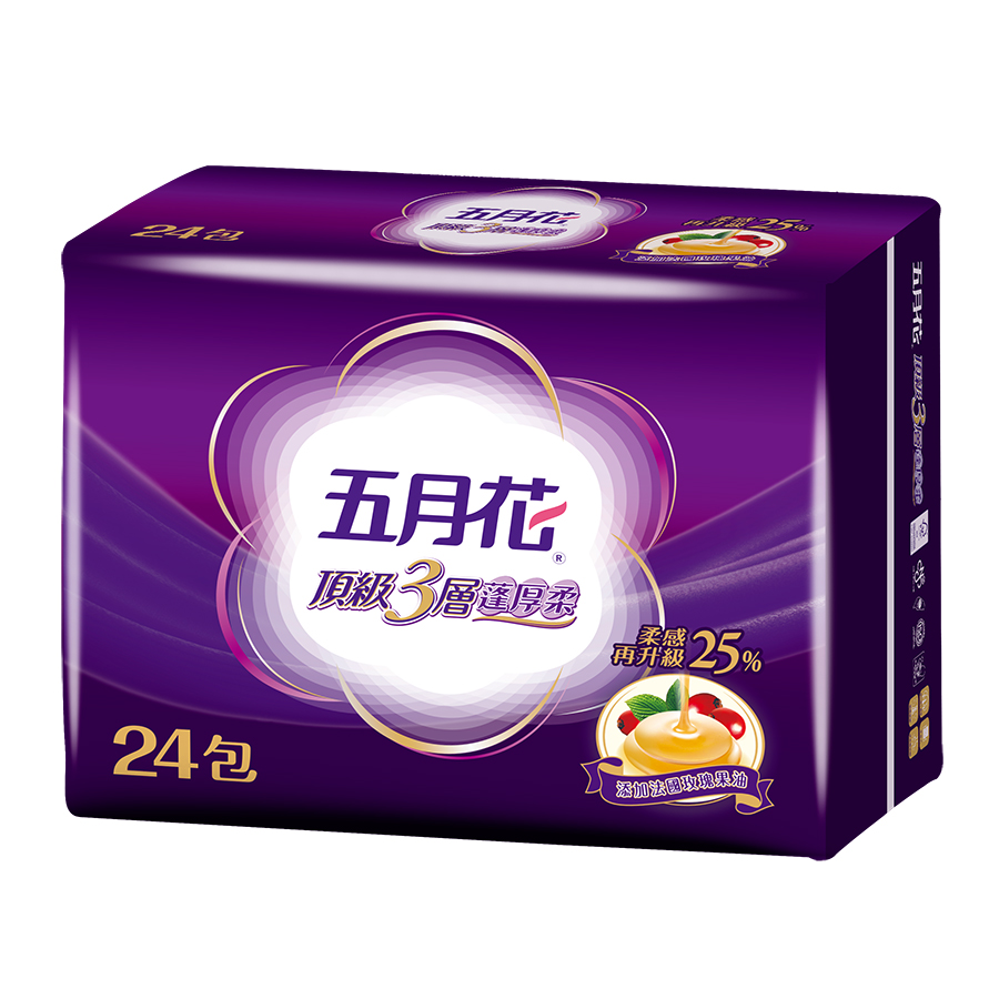 五月花蓬厚柔三層抽取衛生紙FSC, , large