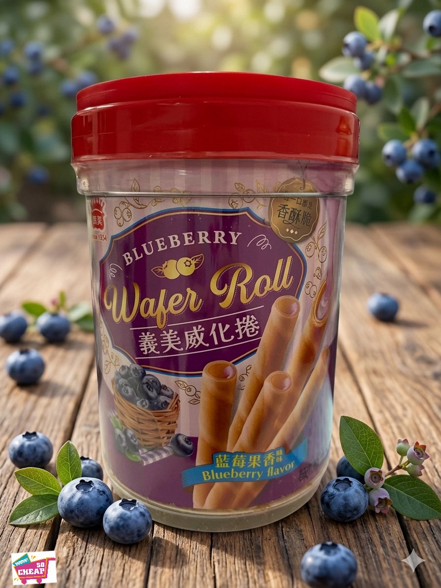 義美威化捲-藍莓果香風味318克x1罐, , large