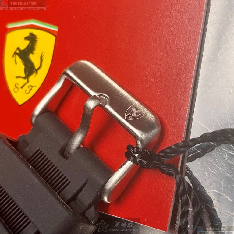 [星晴錶業]FERRARI手錶,42mm,FE00043黑色錶面銀錶殼深黑色矽膠錶帶款, , large