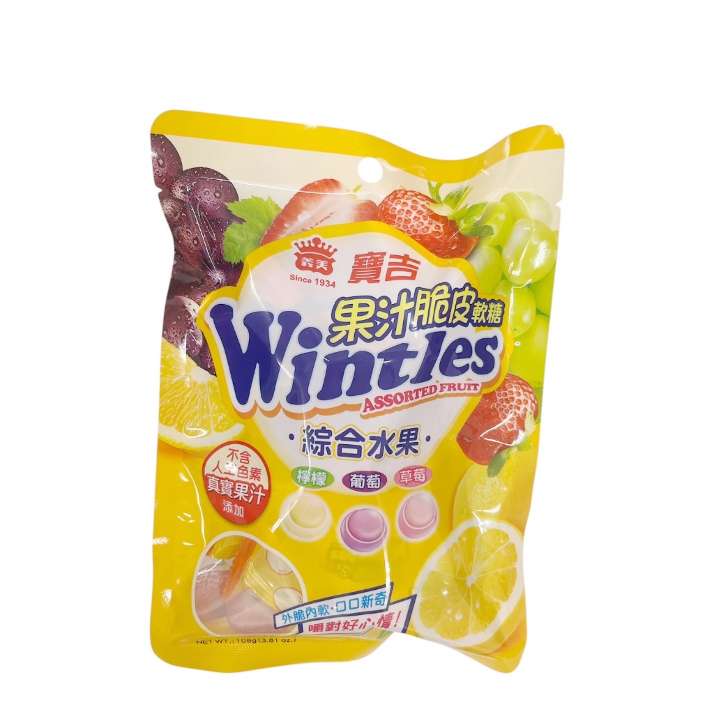 [義美]義美果汁脆皮軟糖(綜合水果口味)108克(三角包裝), , large