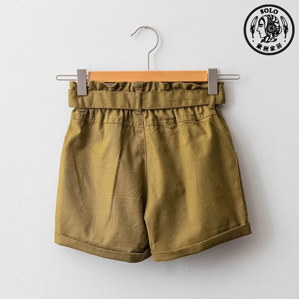 [SOLO Vintage] LCW Girls Elegant Brown Elastic Waist Shorts 100% Cotton Made in Turkey Ages 6&ndash;14y, , large