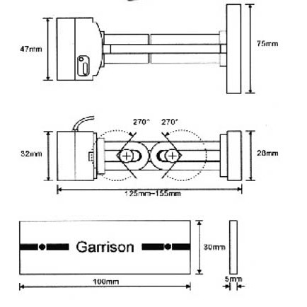 昌運監視器 Garrison AT-840 上裝式鐵捲門感應器 兩段旋轉式支架, , large