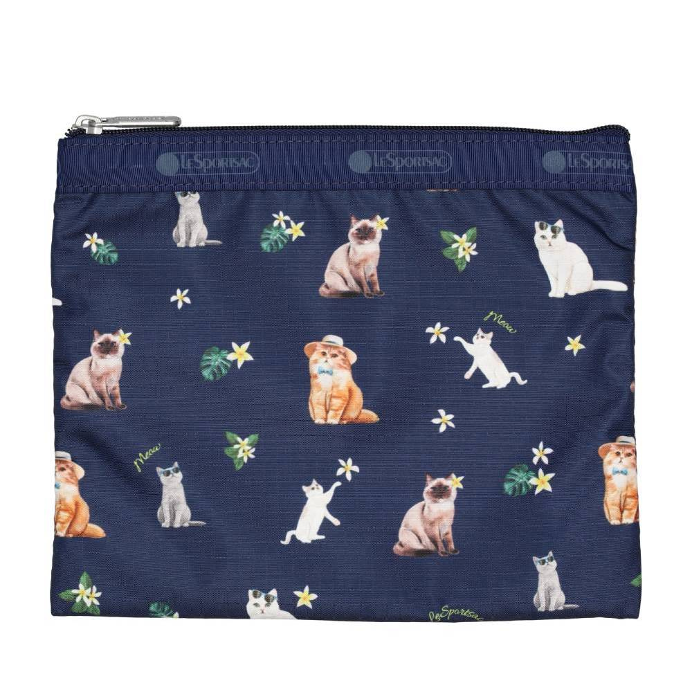 Lesportsac Deluxe Everyday Bag 經典斜背包 側背包 通勤旅行包 女包 男包(熱帶度假貓咪), , large