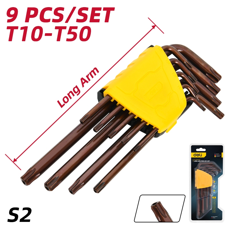 【得力工具 deli tools】星型扳手 L型扳手 9件組 升級款 Semi-Pro系列, , large