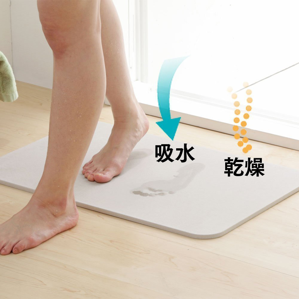 【百科良品】日本藤原境內版 日本製 珪藻土 足乾樂 超速吸水地墊 乾燥快超吸水墊M/L(日本建材級), , large