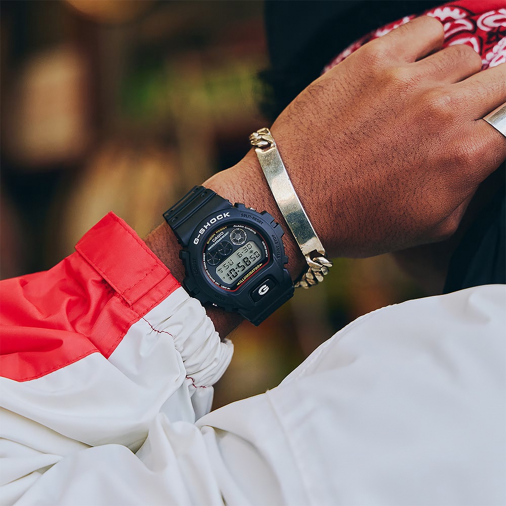 CASIO 卡西歐 G-SHOCK 經典配色電子錶 學生錶 手錶-黑 DW-6900RL-1, , large