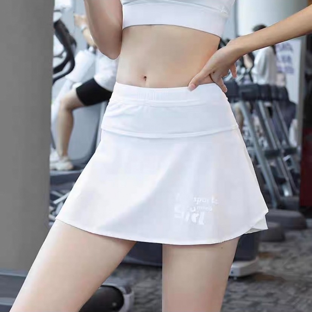 【A&R】亮麗防走光速乾運動裙 氣質白,2XL, , large