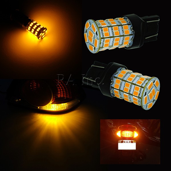 【PA LED】T20 雙芯 7443/單芯 7440 55晶 5630 2835 SMD LED 橘光 黃光 方向燈, , large