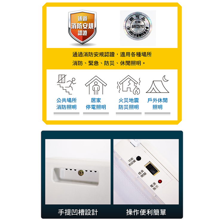 夜神LED緊急停電照明燈 36LED 白光, , large