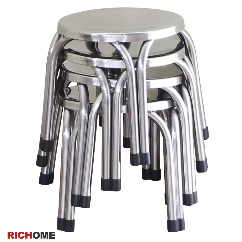RICHOME不鋼圓凳(低), , large