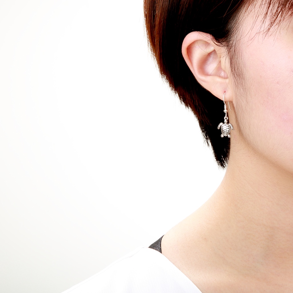 【Angel & Me】Cute Turtle s925 sterling silver earrings (changeable ear clips), , large