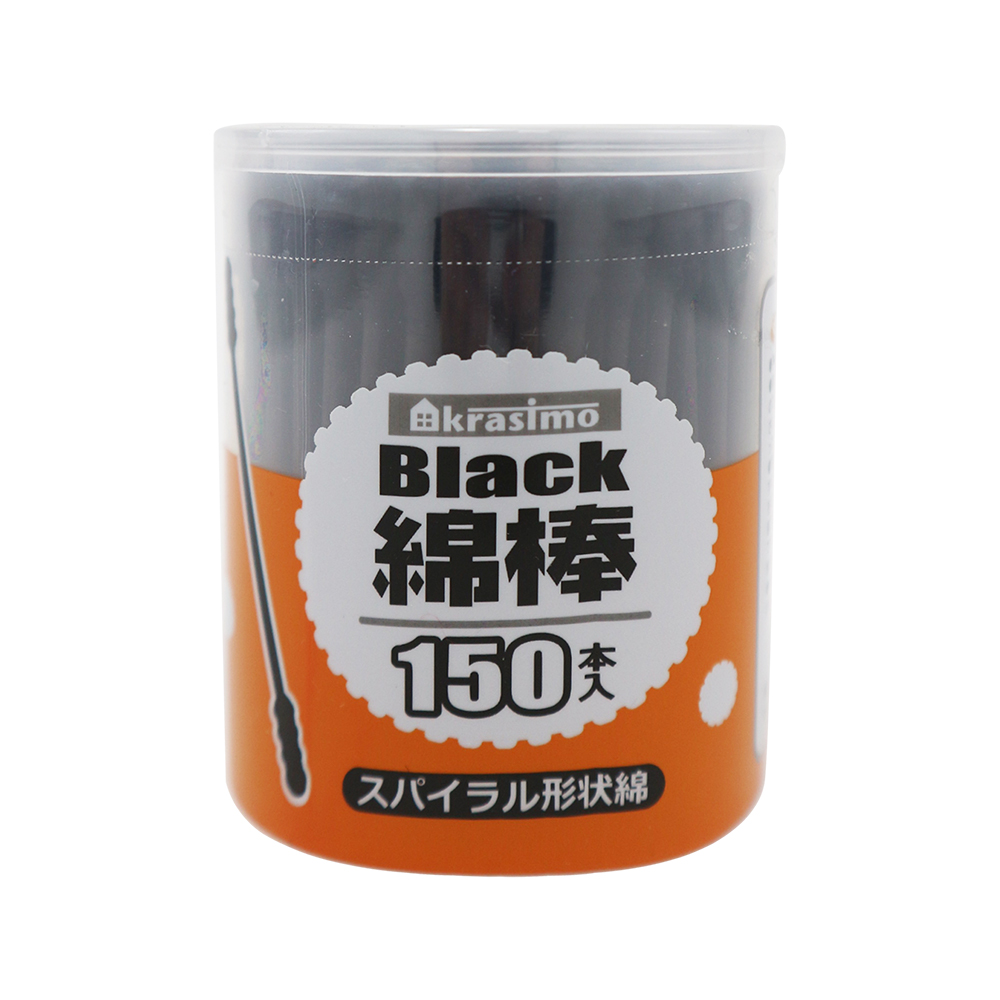 日本進口黑色螺旋棉花棒150入x6罐, , large