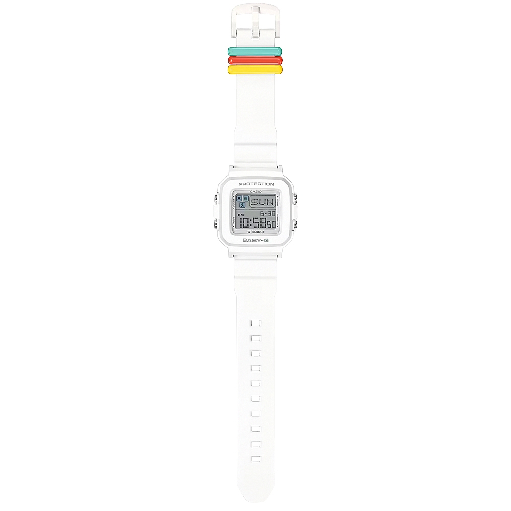 CASIO 卡西歐 BABY-G 隨附6個繽紛錶帶環 像素動畫手錶 BGD-10L-7, , large