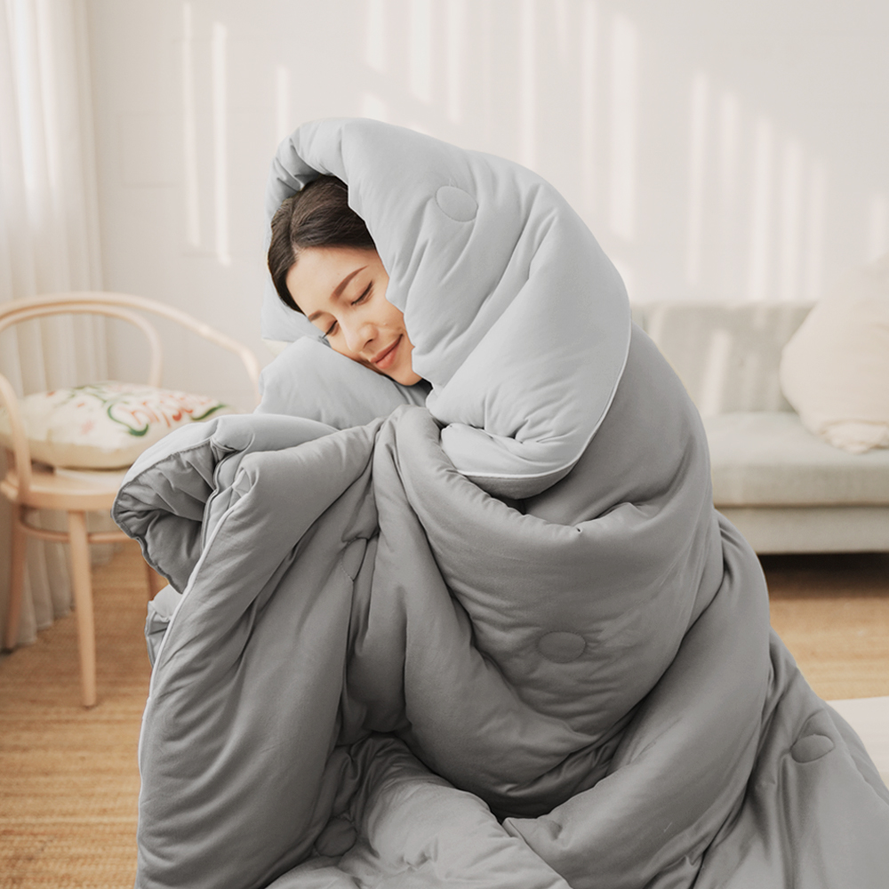 [Yangqi] BUHO Korean style silky smooth milk foam quilt 2.5kg double 6x7 feet light luxury two colors (Xi Wu slightly drunk), , large
